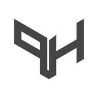 qh, alta calidad, q y h resumen inicial monograma letra alfabeto logo diseño vector
