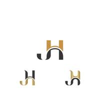 HJ, JH, H AND J Abstract initial monogram letter alphabet logo design. vector