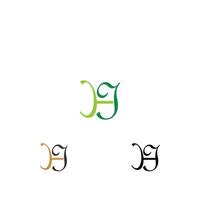 HJ, JH, H AND J Abstract initial monogram letter alphabet logo design. vector