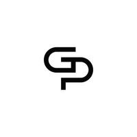 initial letter gp or pg logo vector design