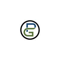 inicial letra gp o pg logo vector diseño