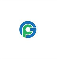 initial letter gp or pg logo vector design