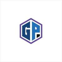 initial letter gp or pg logo vector design