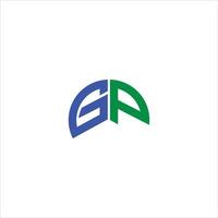 initial letter gp or pg logo vector design