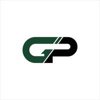 initial letter gp or pg logo vector design