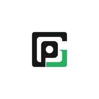 initial letter gp or pg logo vector design