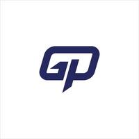 initial letter gp or pg logo vector design