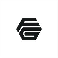 Initial letter fg logo or gf logo vector design template