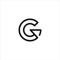 initial letter gc or cg logo vector design