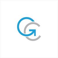 initial letter gc or cg logo vector design