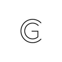 initial letter gc or cg logo vector design