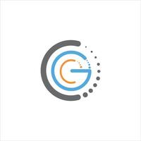 initial letter gc or cg logo vector design