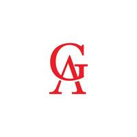 Initial letter ag or ga logo design template vector