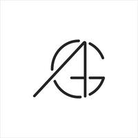 Initial letter ag or ga logo design template vector