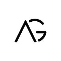 Initial letter ag or ga logo design template vector