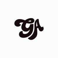 Initial letter ag or ga logo design template vector