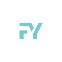 Initial letter fy logo or yf logo vector design template