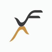 Initial letter fx logo or xf logo vector design template