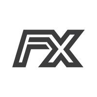 Initial letter fx logo or xf logo vector design template