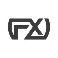 Initial letter fx logo or xf logo vector design template