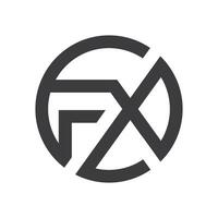 Initial letter fx logo or xf logo vector design template