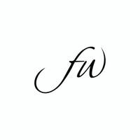 Initial letter fw or wf logo design template vector