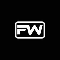 inicial letra fw o wf logo diseño modelo vector