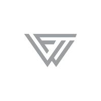 inicial letra fw o wf logo diseño modelo vector