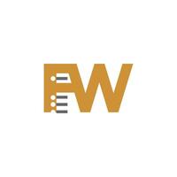 Initial letter fw or wf logo design template vector