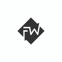 inicial letra fw o wf logo diseño modelo vector