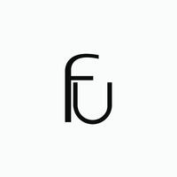 fu y uf letra logo diseño plantilla.fu,uf inicial establecido alfabeto icono logo diseño vector