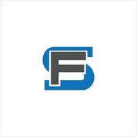 initial letter fs or sf logo vector design