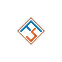 initial letter fs or sf logo vector design