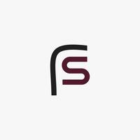 initial letter fs or sf logo vector design