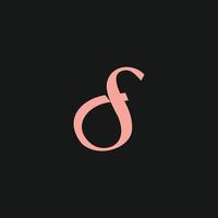initial letter fs or sf logo vector design