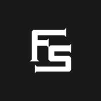 initial letter fs or sf logo vector design