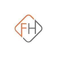 Initial letter fh or hf logo vector design template