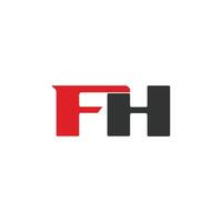 Initial letter fh or hf logo vector design template