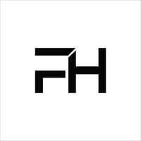 Initial letter fh or hf logo vector design template