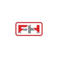 Initial letter fh or hf logo vector design template