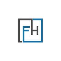 Initial letter fh or hf logo vector design template