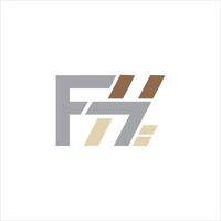 Initial letter fh or hf logo vector design template