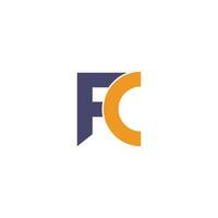 Initial letter fc or cf logo vector design template