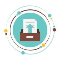 Archiving or storing documents from file graphic icon symbol vector