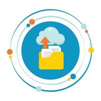 Computer file uploading to the cloud vector illustration graphic icon symbol