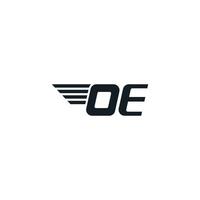 Initial letter eo or oe logo vector design template