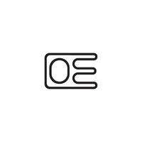 Initial letter eo or oe logo vector design template