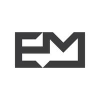 Initial letter em logo or me logo vector design template