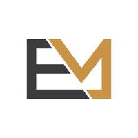 Initial letter em logo or me logo vector design template