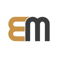 Initial letter em logo or me logo vector design template